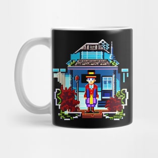 vintage pixel house Mug